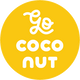 Go Coconut play couch and kids furniture yellow and white logo Logo jaune et blanc du canapé de jeu et meubles pour enfants Go Coconut
