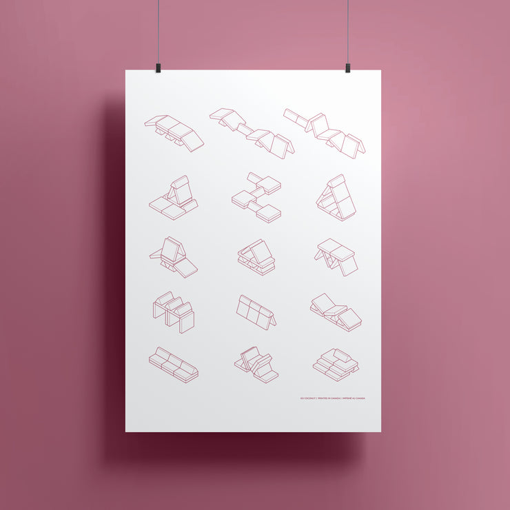 Affiche avec des constructions Rose Blush