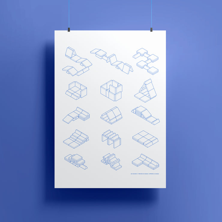 Affiche avec des constructions Moon Melon