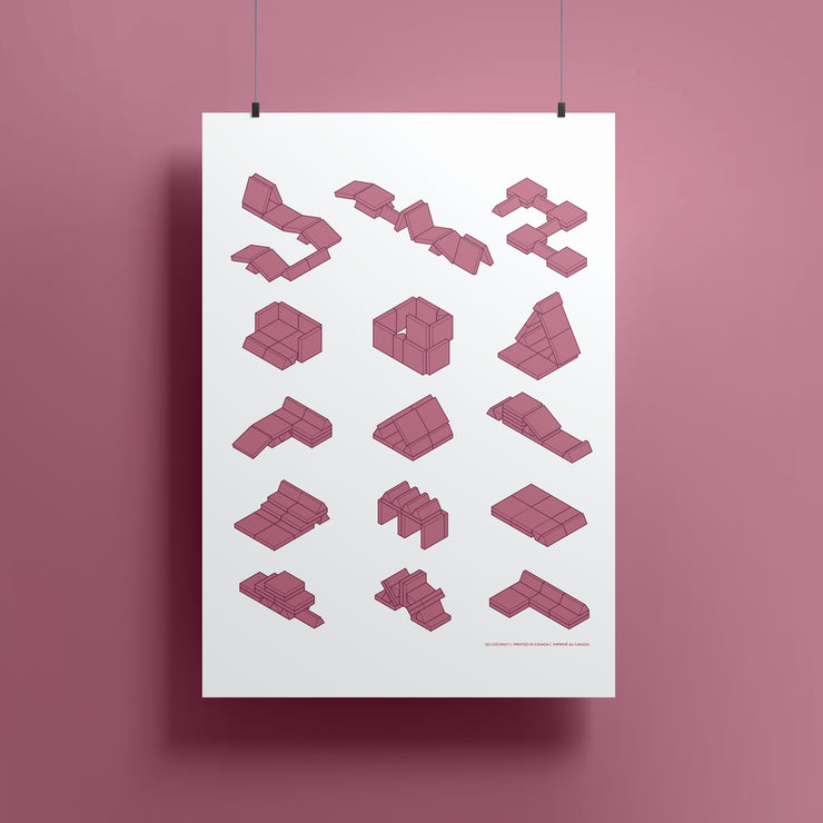 Affiche avec des constructions Rose Blush