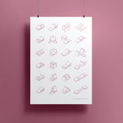 Affiche avec des constructions Rose Blush